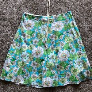 Gap skirt blue with green flowers Size 8
